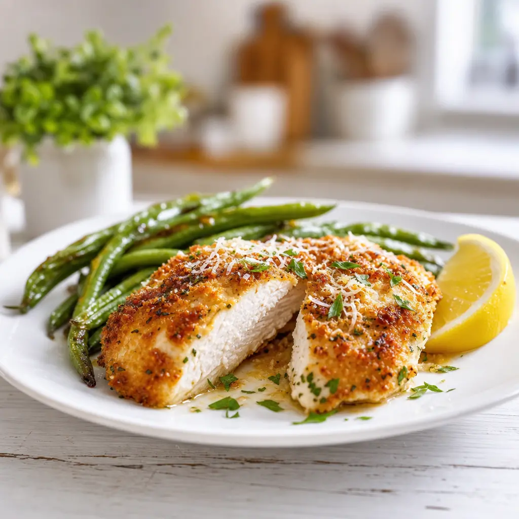 baked parmesan chicken - final presentation