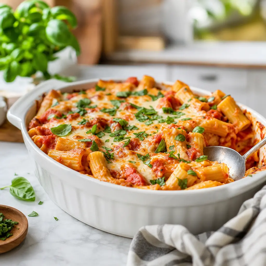 baked ziti - final presentation