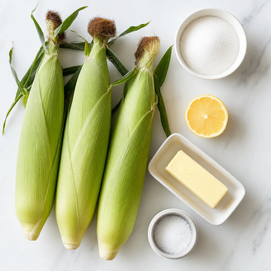 boiled corn on the cob - main ingredients