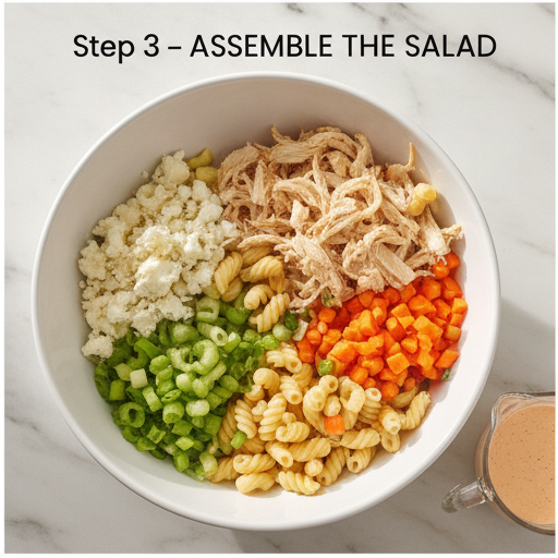 buffalo chicken pasta salad - step 3