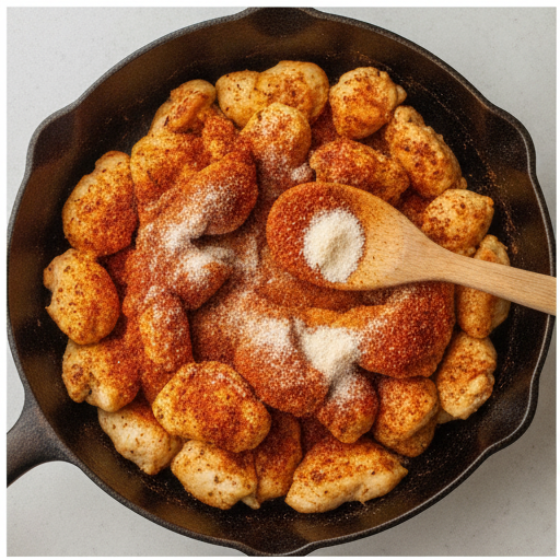 cajun bbq chicken pasta skillet - step 1