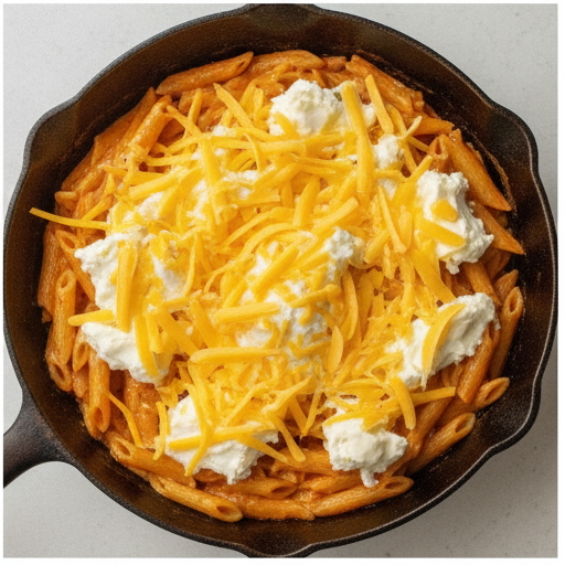 cajun bbq chicken pasta skillet - step 4