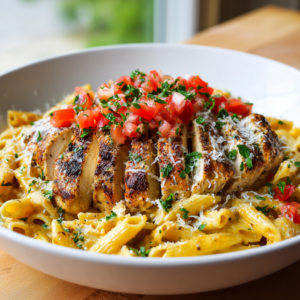 cajun chicken pasta - final presentation