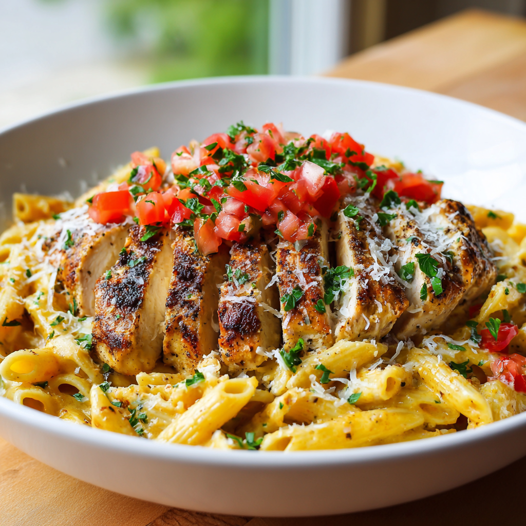 cajun chicken pasta - final presentation