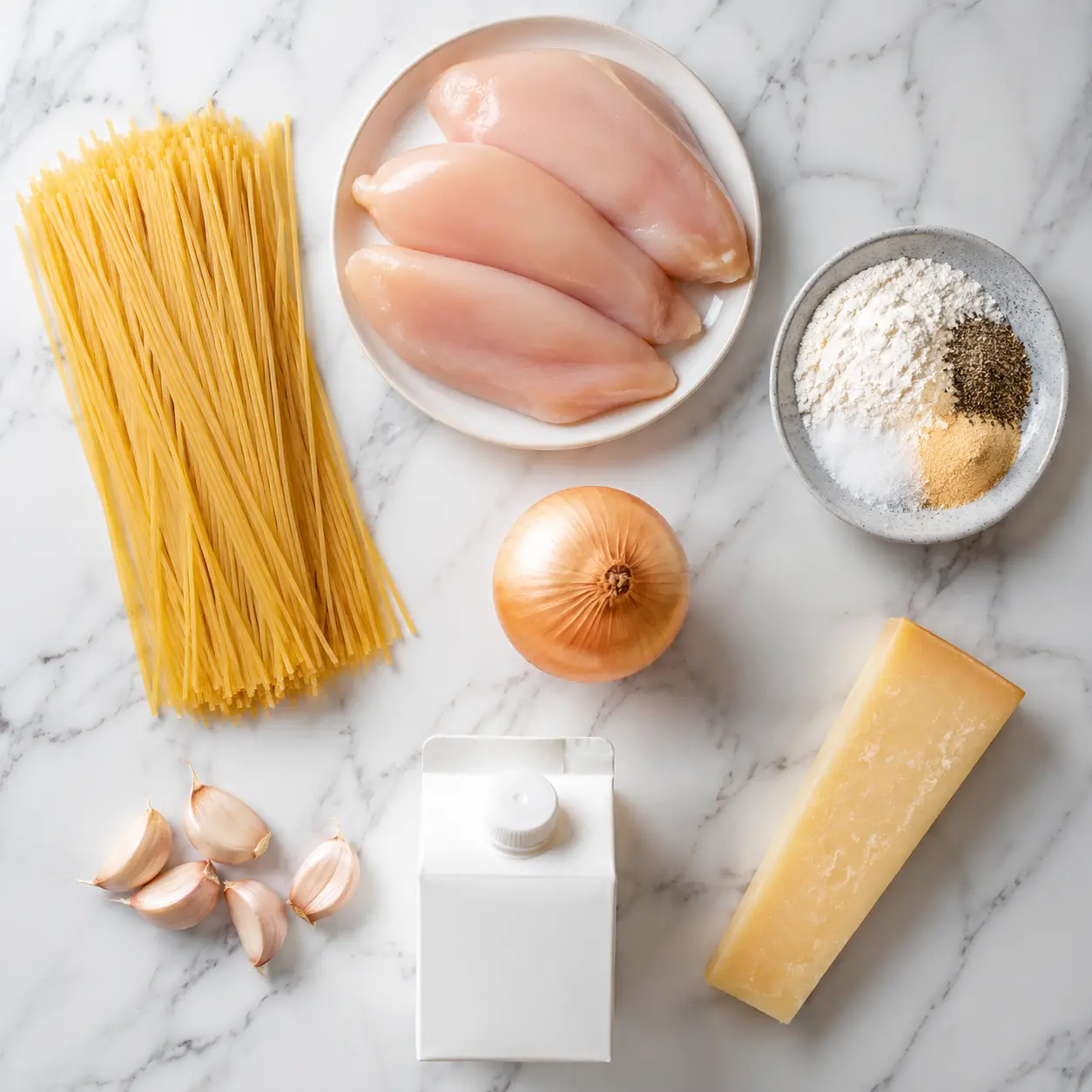 chicken and pasta recipes - main ingredients