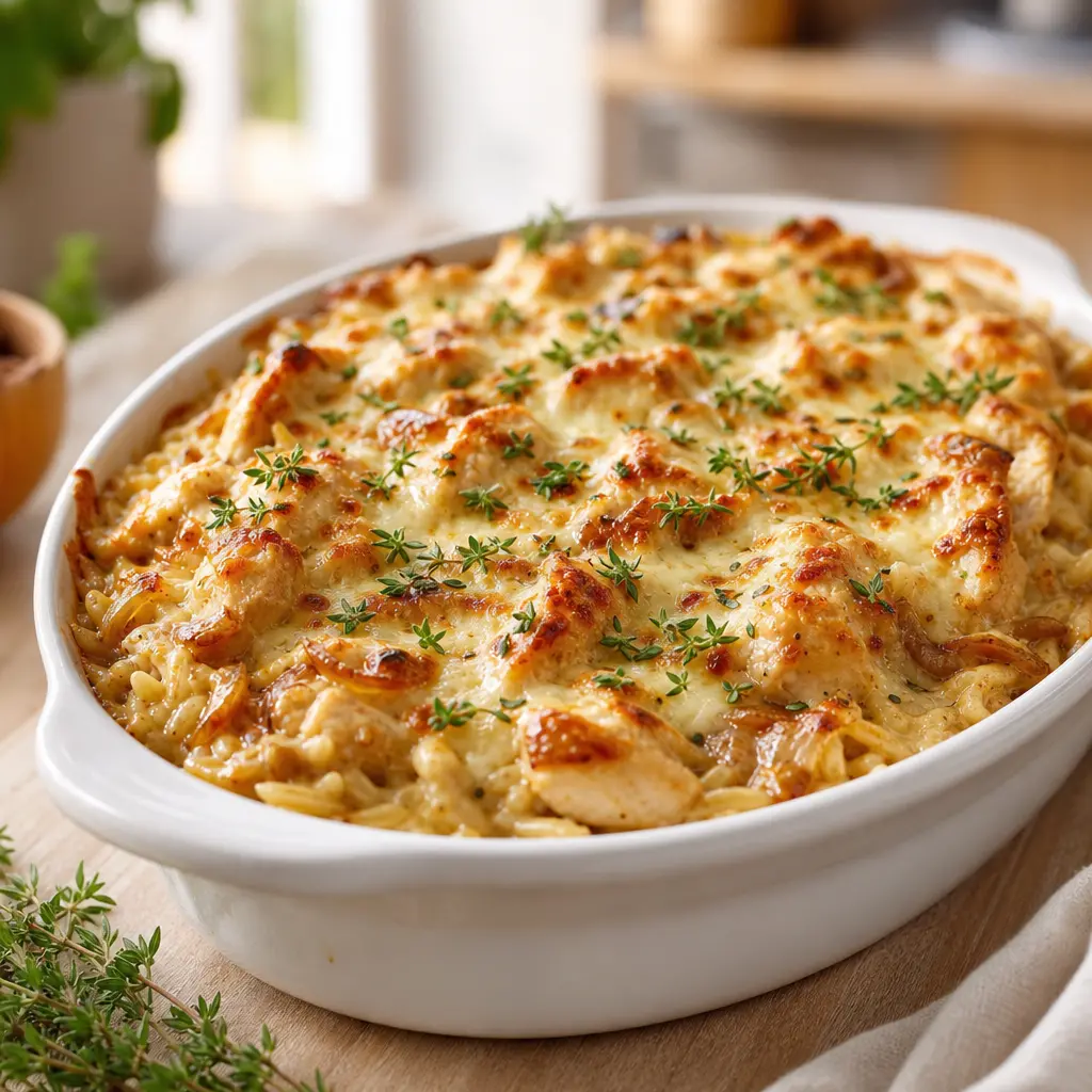 chicken orzo bake - final presentation