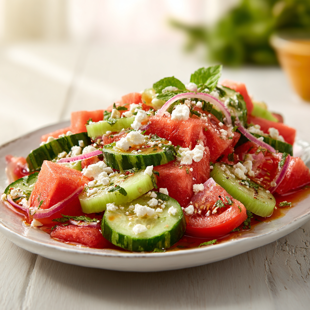 cucumber tomato salad - final presentation
