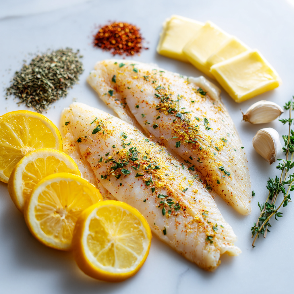 easy baked tilapia - main ingredients