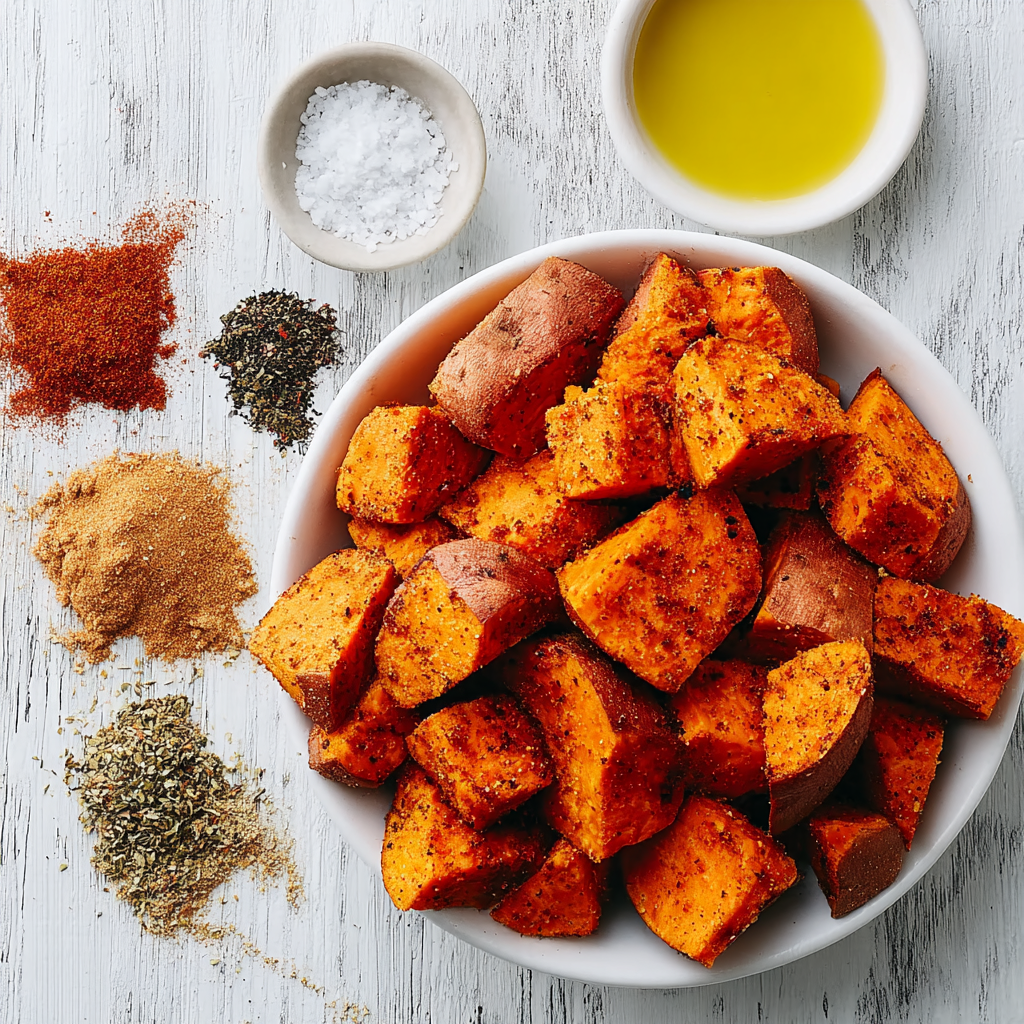 easy roasted sweet potatoes - main ingredients