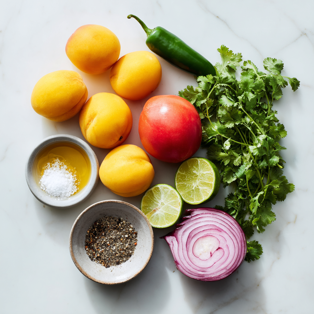 fresh peach salsa - main ingredients