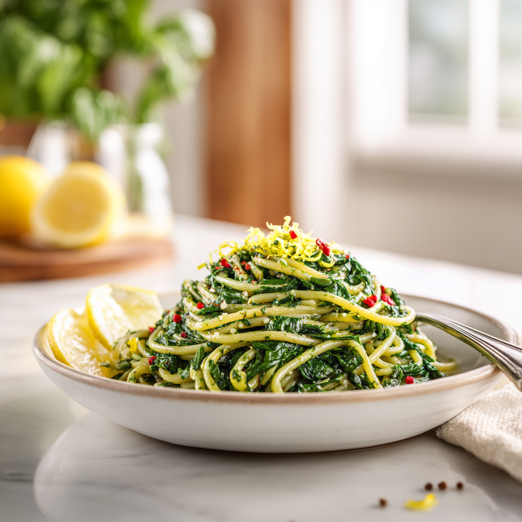 frozen lemon pasta recipe - final presentation