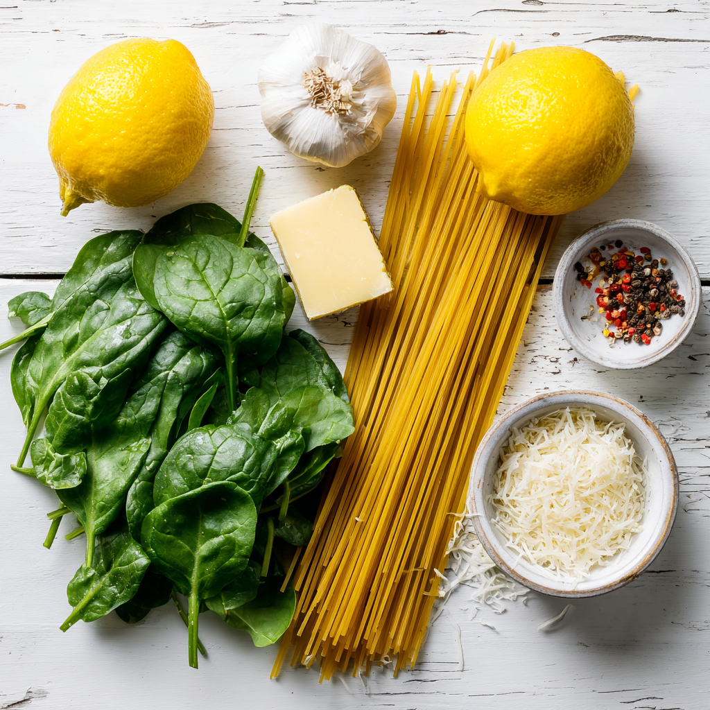 frozen lemon pasta recipe - main ingredients