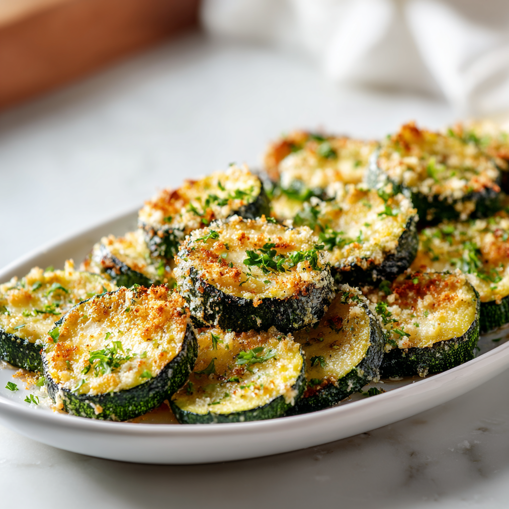 garlic parmesan roasted zucchini - final presentation