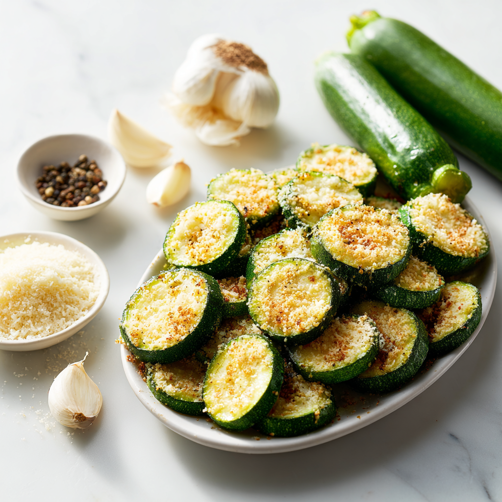 garlic parmesan roasted zucchini - main ingredients