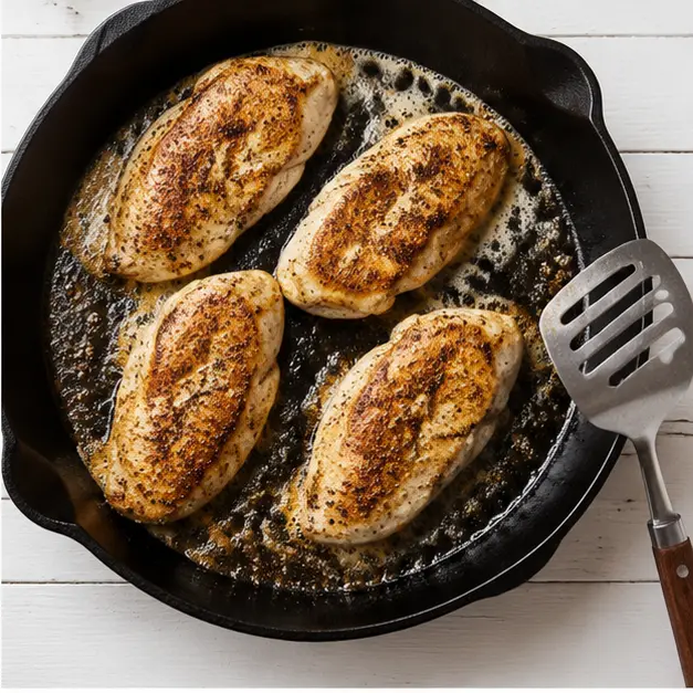 Step 2: Searing chicken golden brown