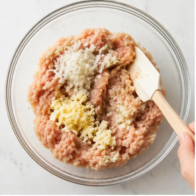 Step 1: Mixing the patty ingredients