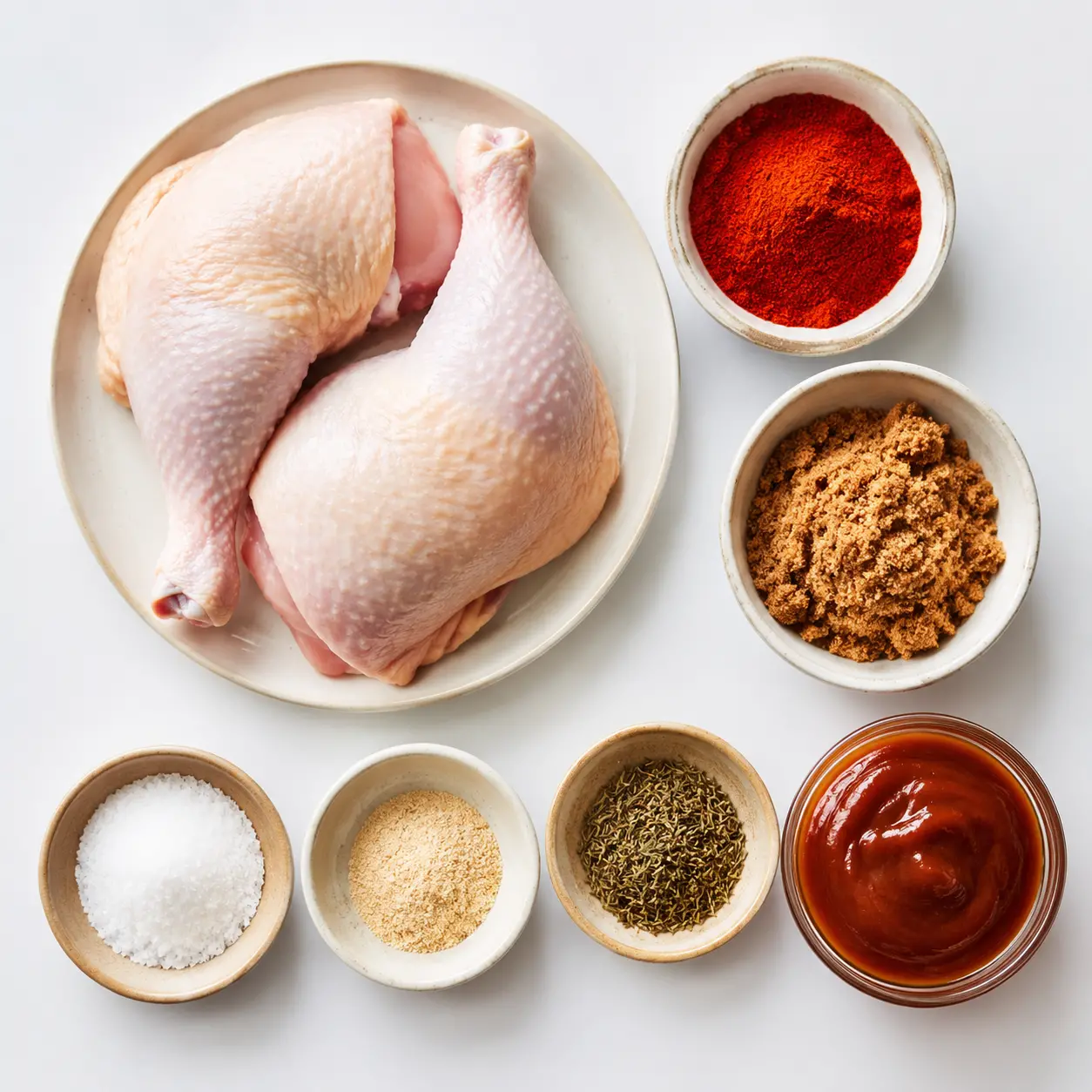 grilled chicken quarters - main ingredients