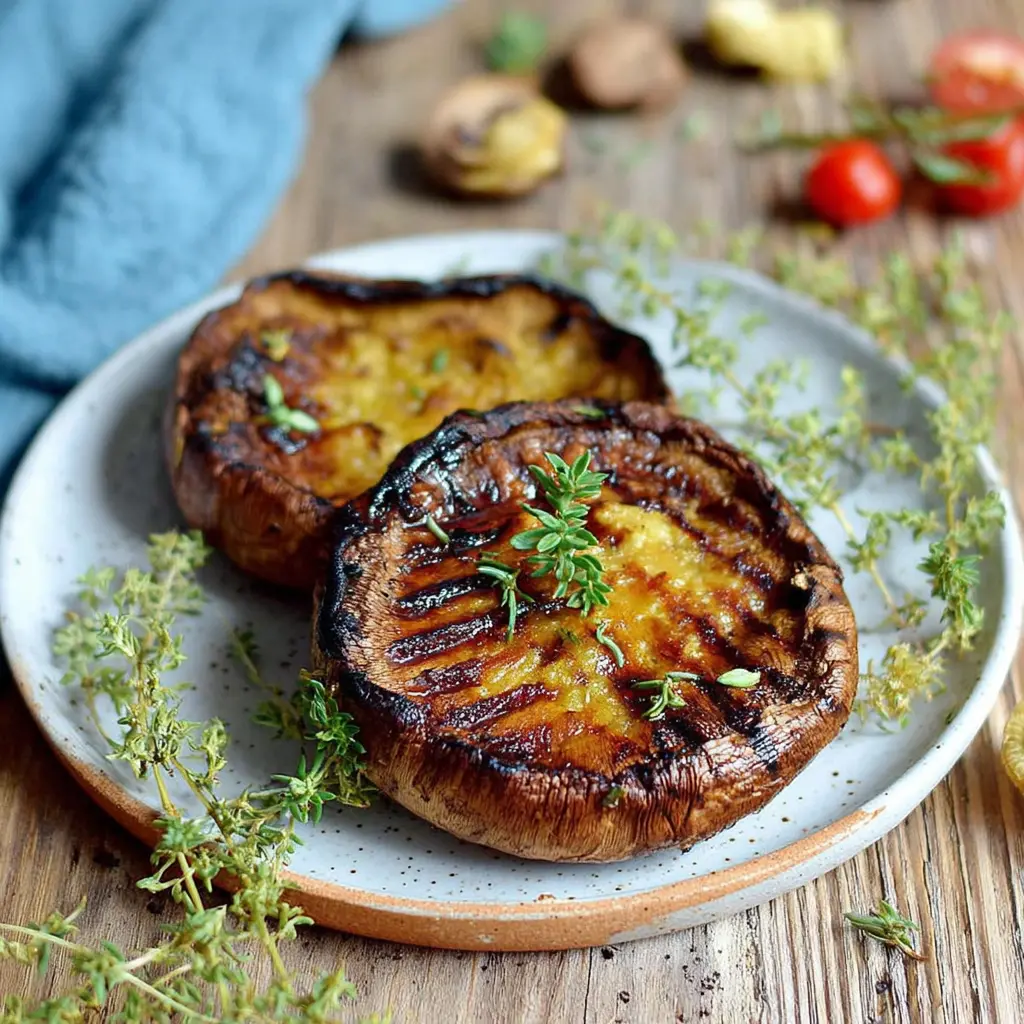 grilled portobello mushrooms 268354699