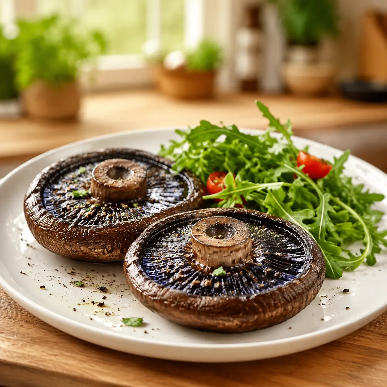 grilled portobello mushrooms - final presentation