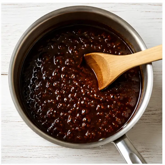 Step 2: Simmering the teriyaki sauce until thickened