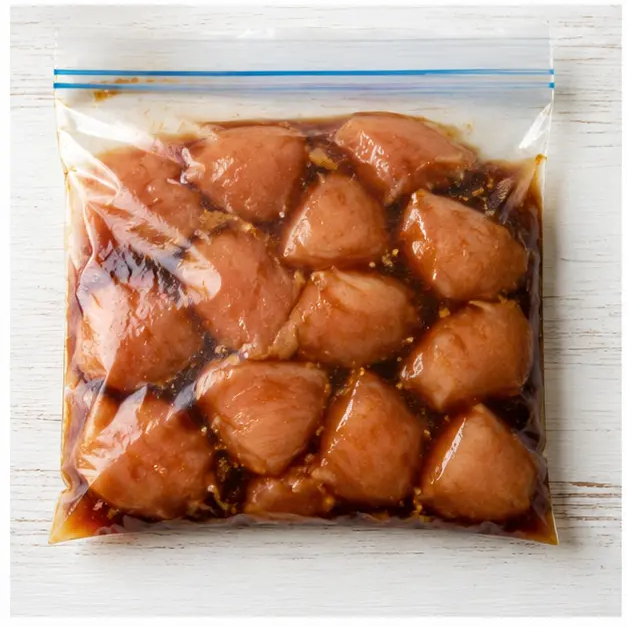 Step 3: Marinating chicken cubes in the teriyaki sauce