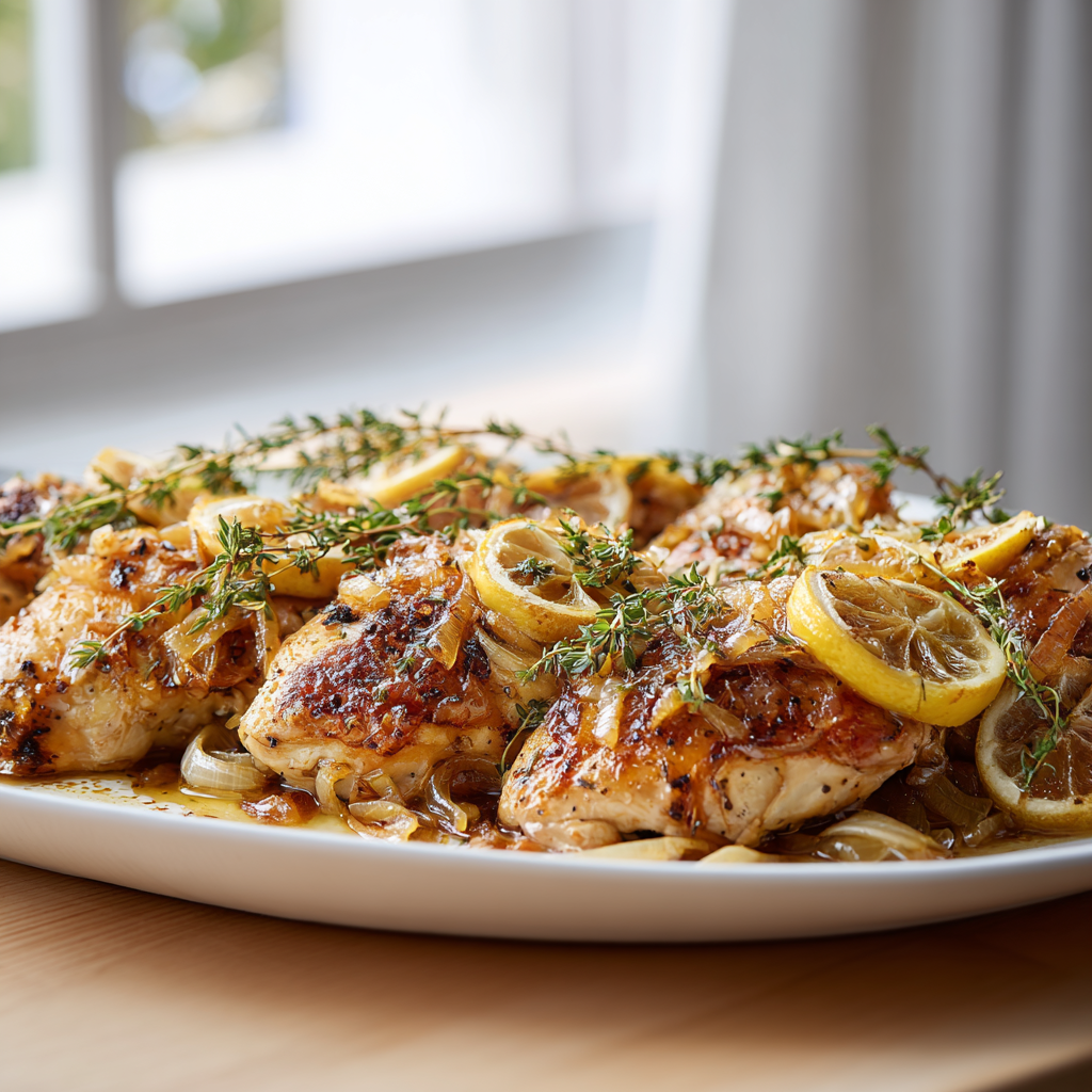 ina garten lemony chicken dinner - final presentation