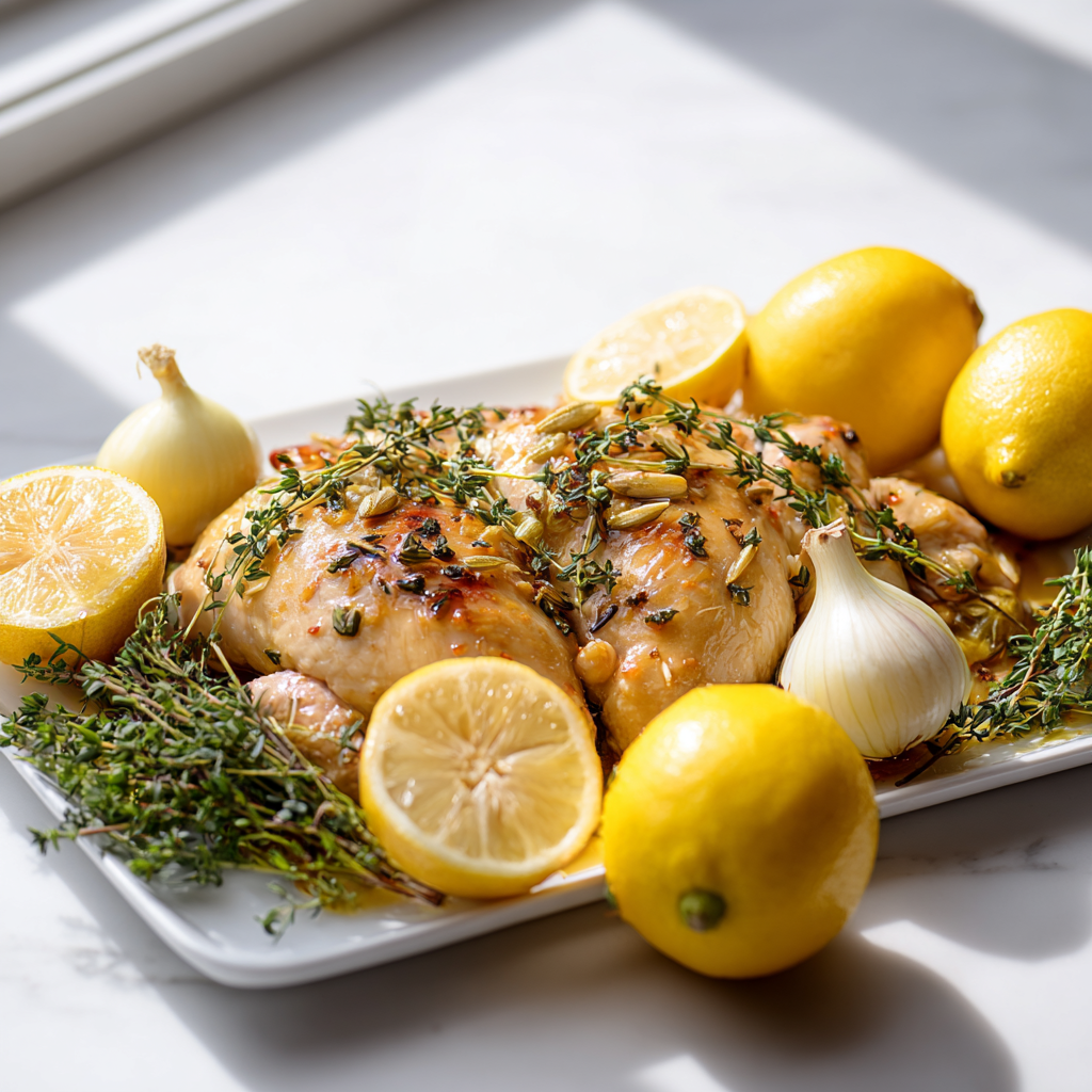 ina garten lemony chicken dinner - main ingredients