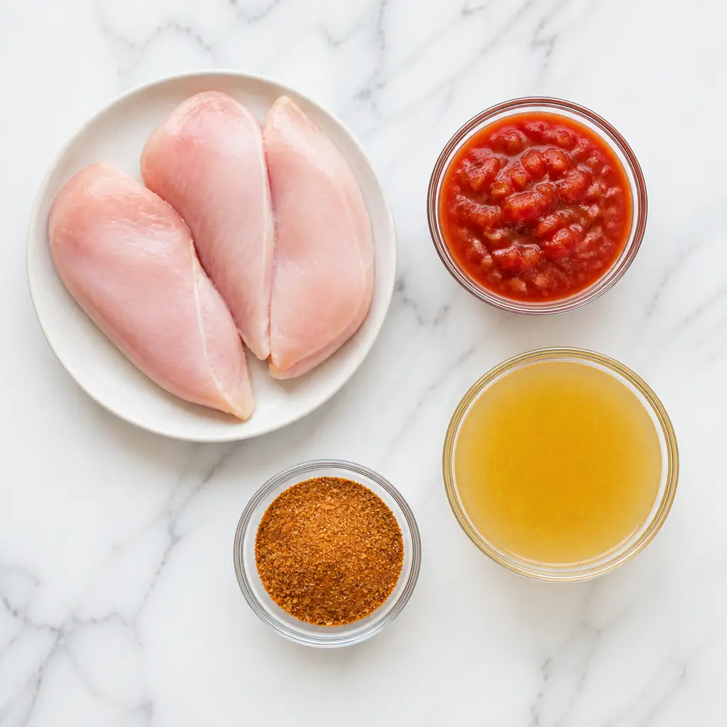 instant pot chicken tacos - main ingredients