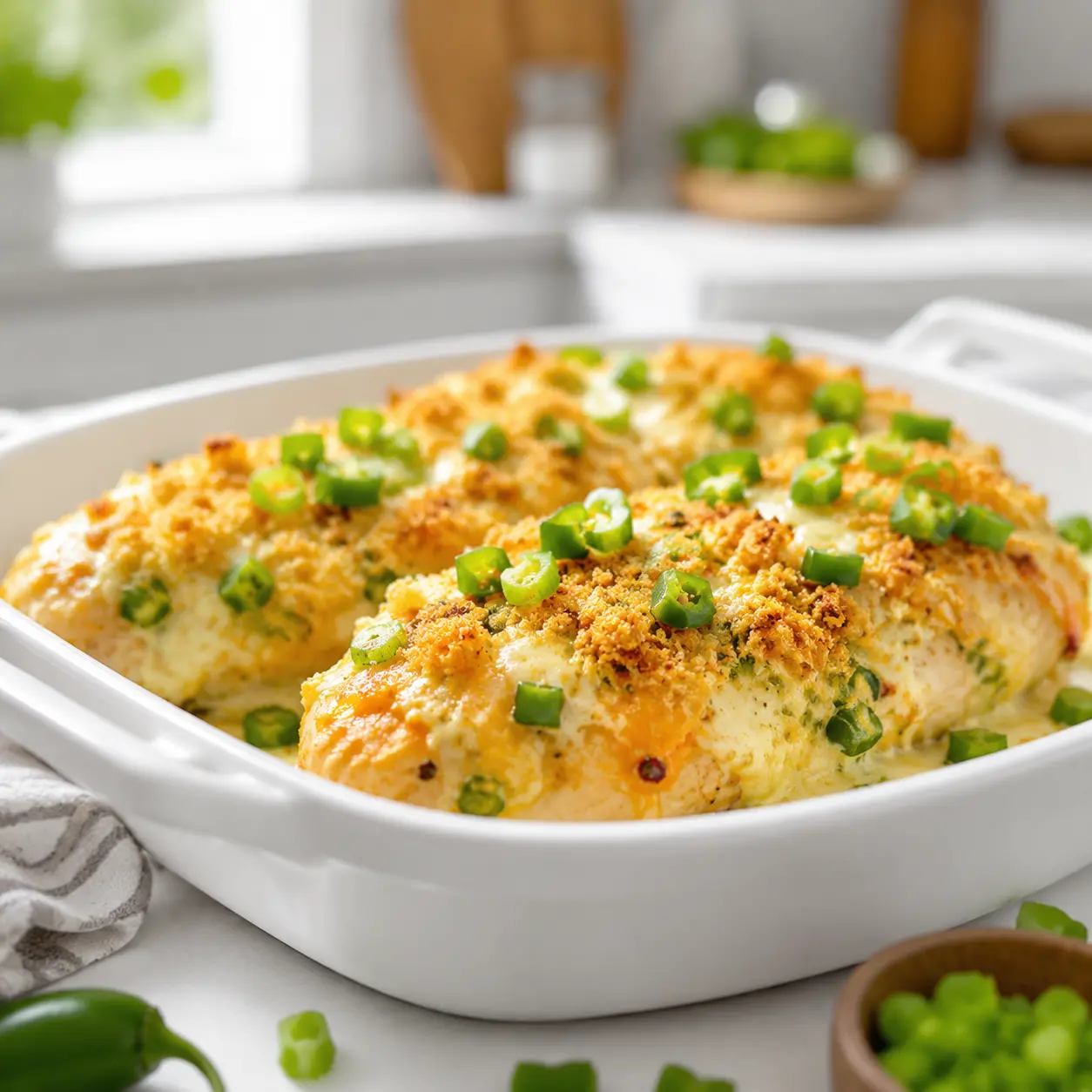 jalapeno popper smothered chicken - final presentation