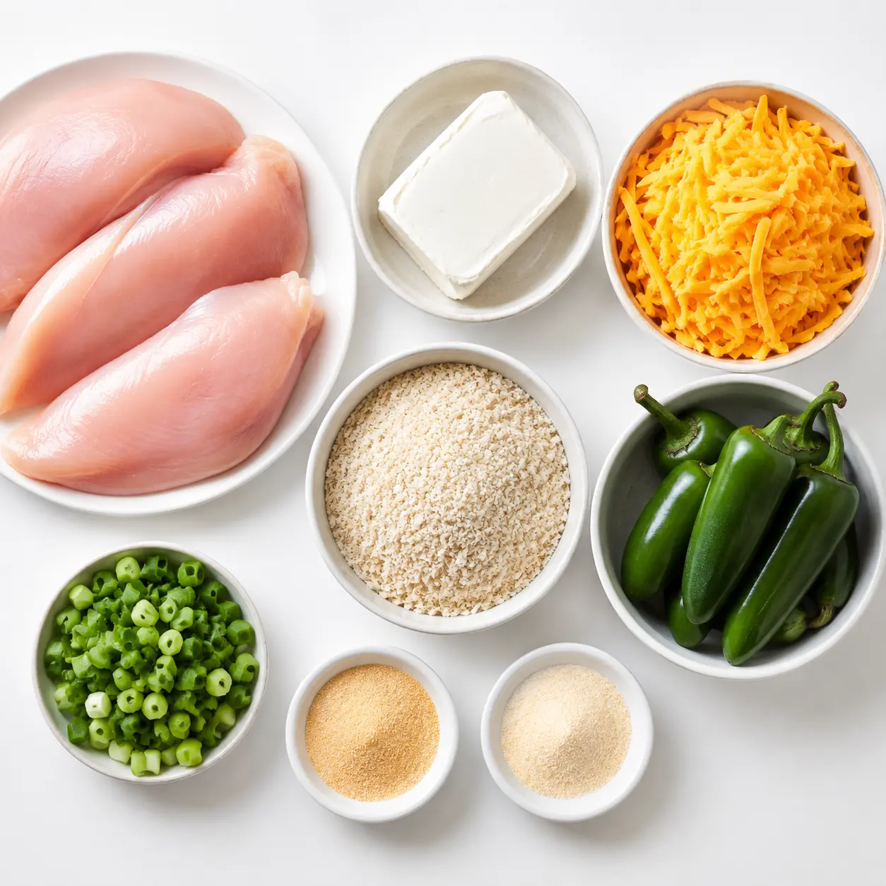 jalapeno popper smothered chicken - main ingredients