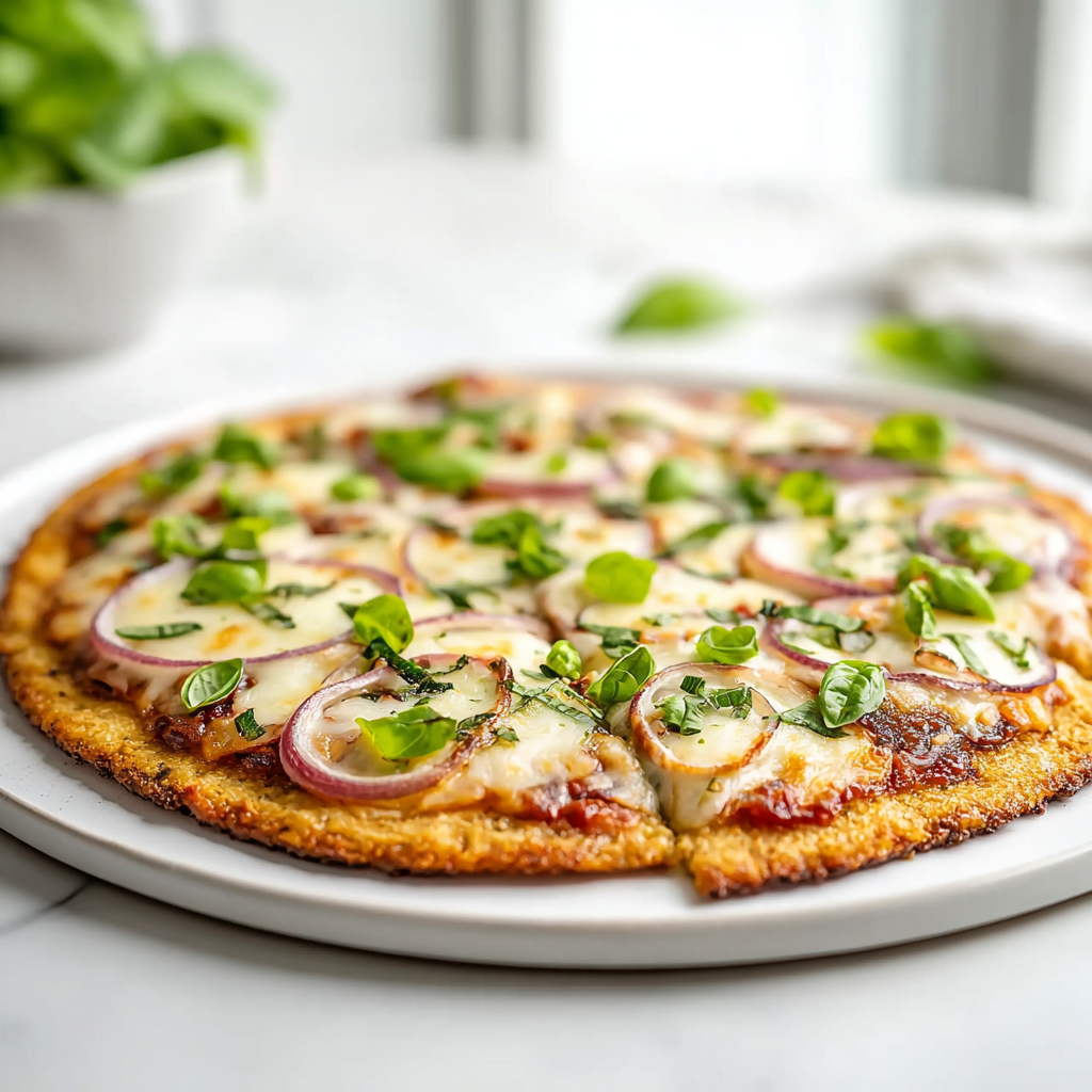 keto pizza crust almond flour - final presentation