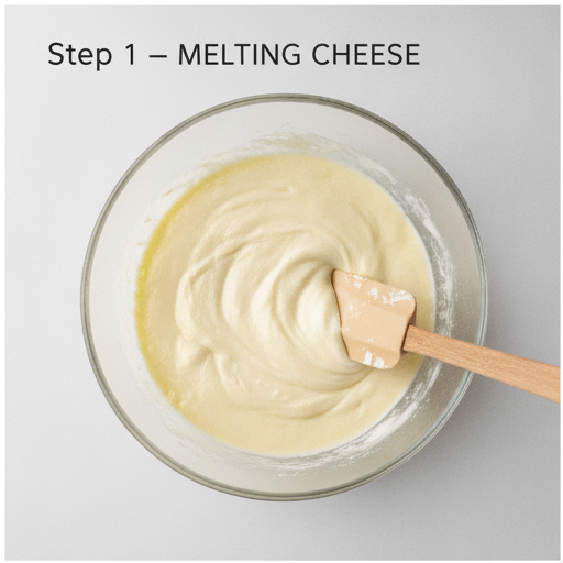 Keto pizza crust almond flour step 1 - melting cheese