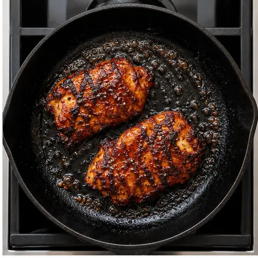 Step 2: Pan-sear chicken until charred and caramelized