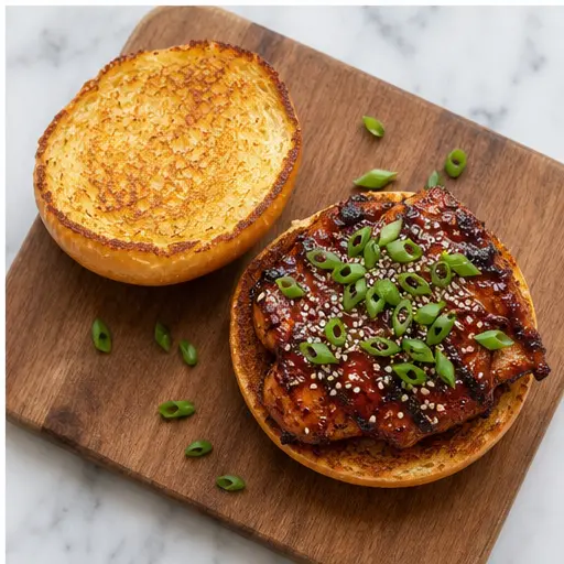 Step 4: Toast brioche buns and assemble the sandwich