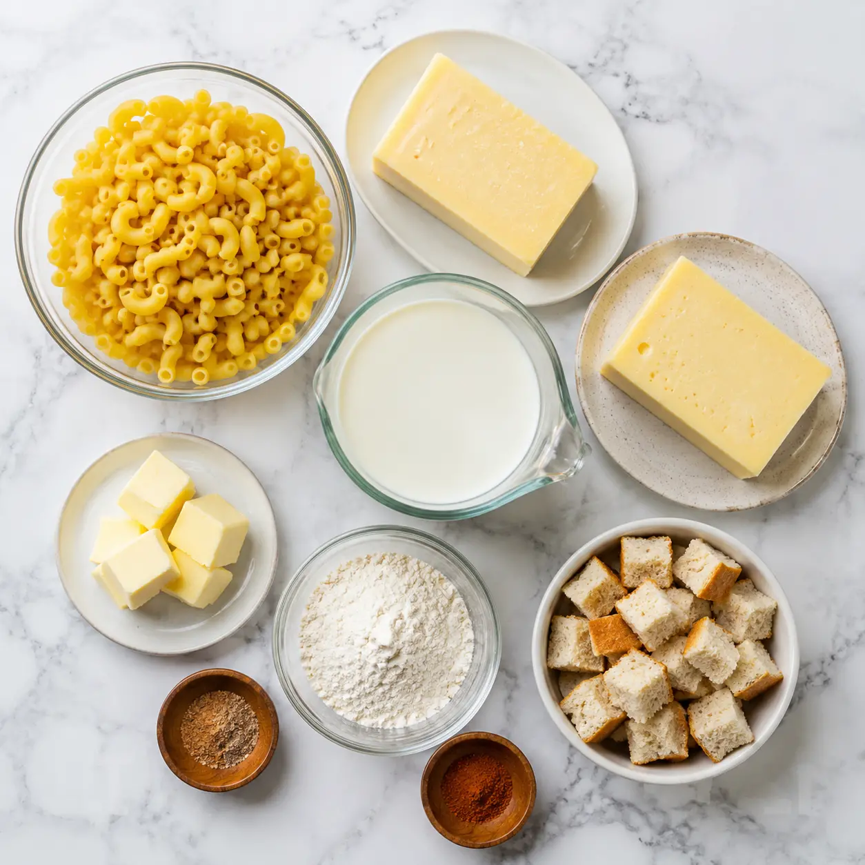 martha stewart mac and cheese - main ingredients