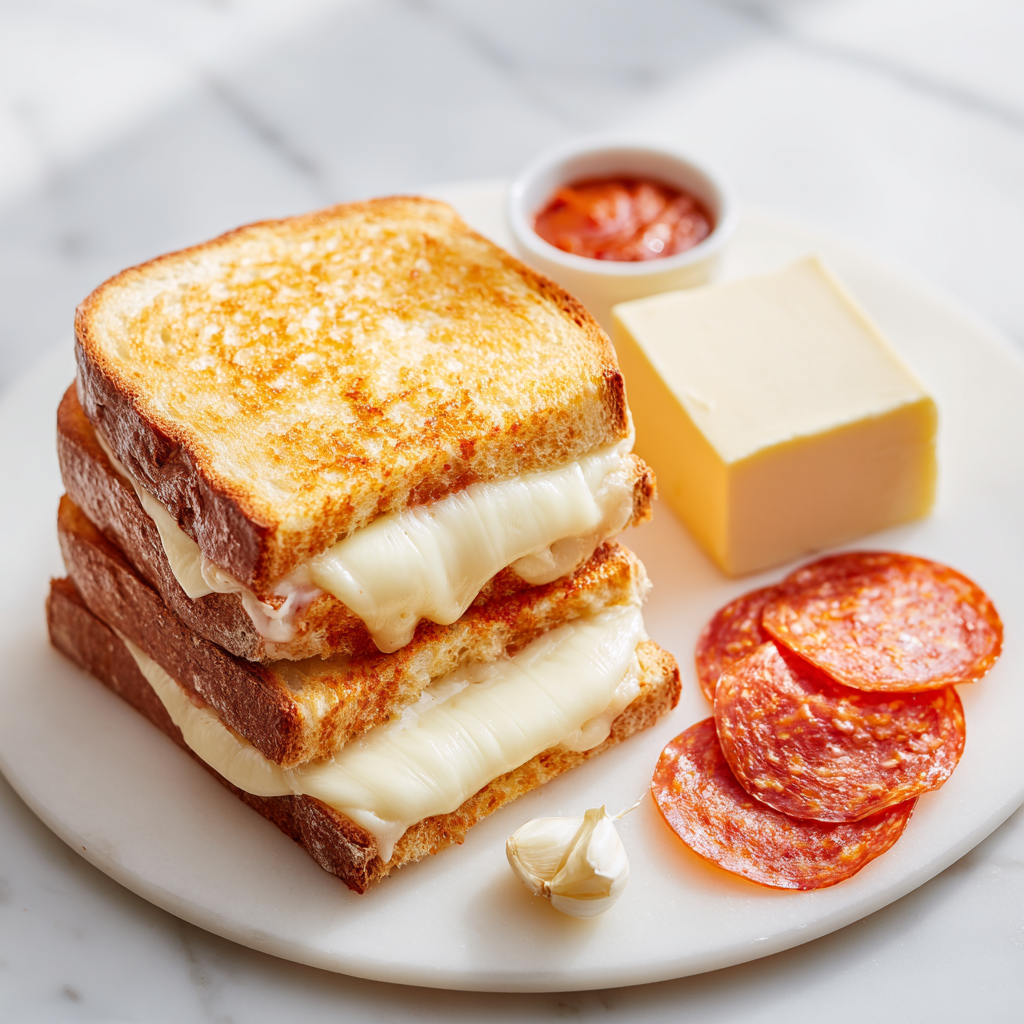 pizza grilled cheese - main ingredients