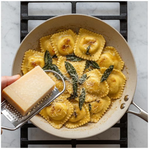 ravioli with sage butter sauce - step 4