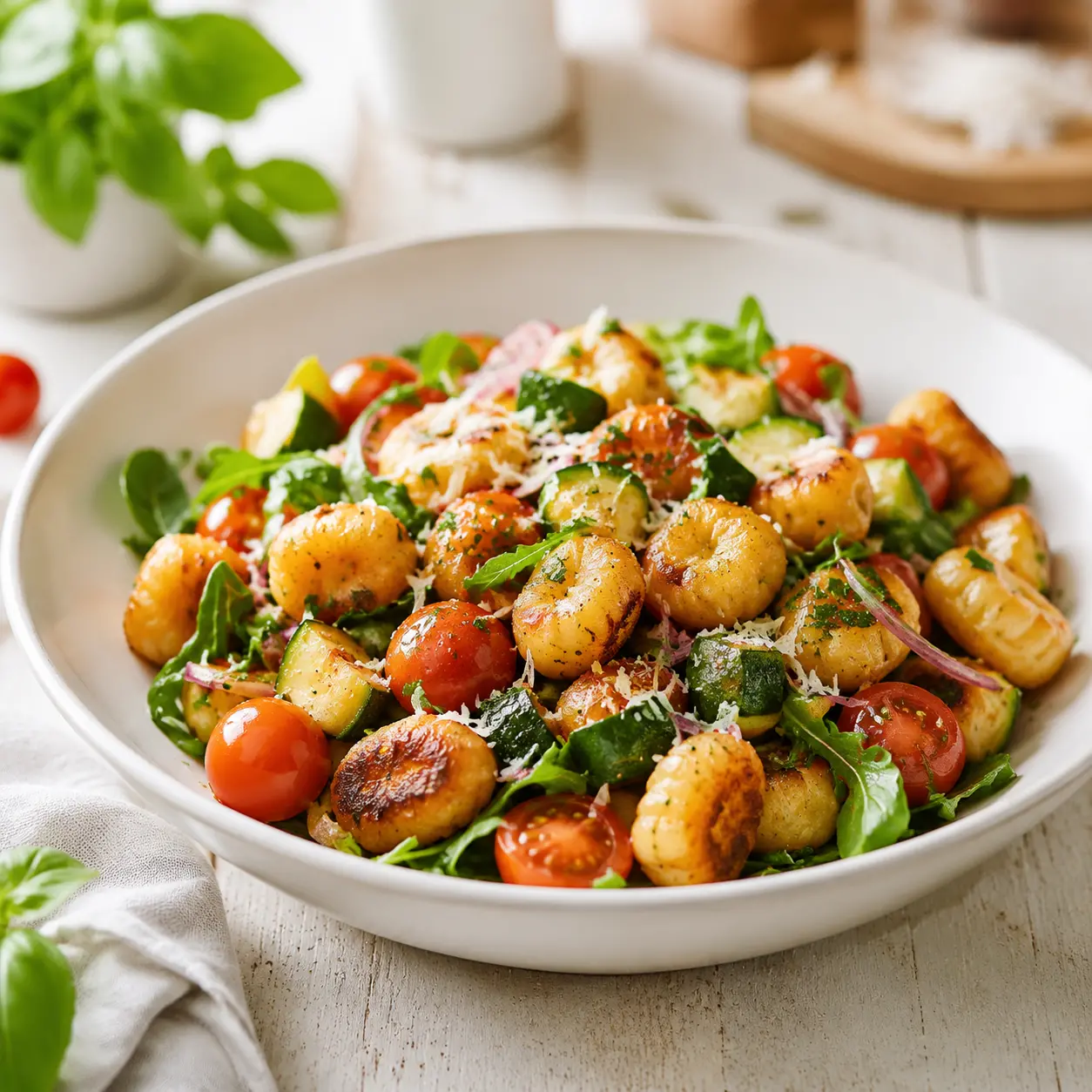 roasted gnocchi salad - final presentation