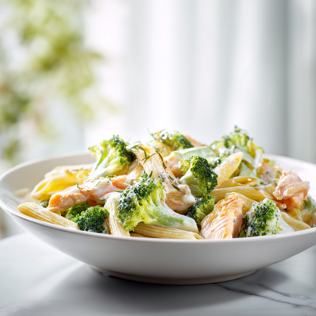salmon pasta without cream - final presentation