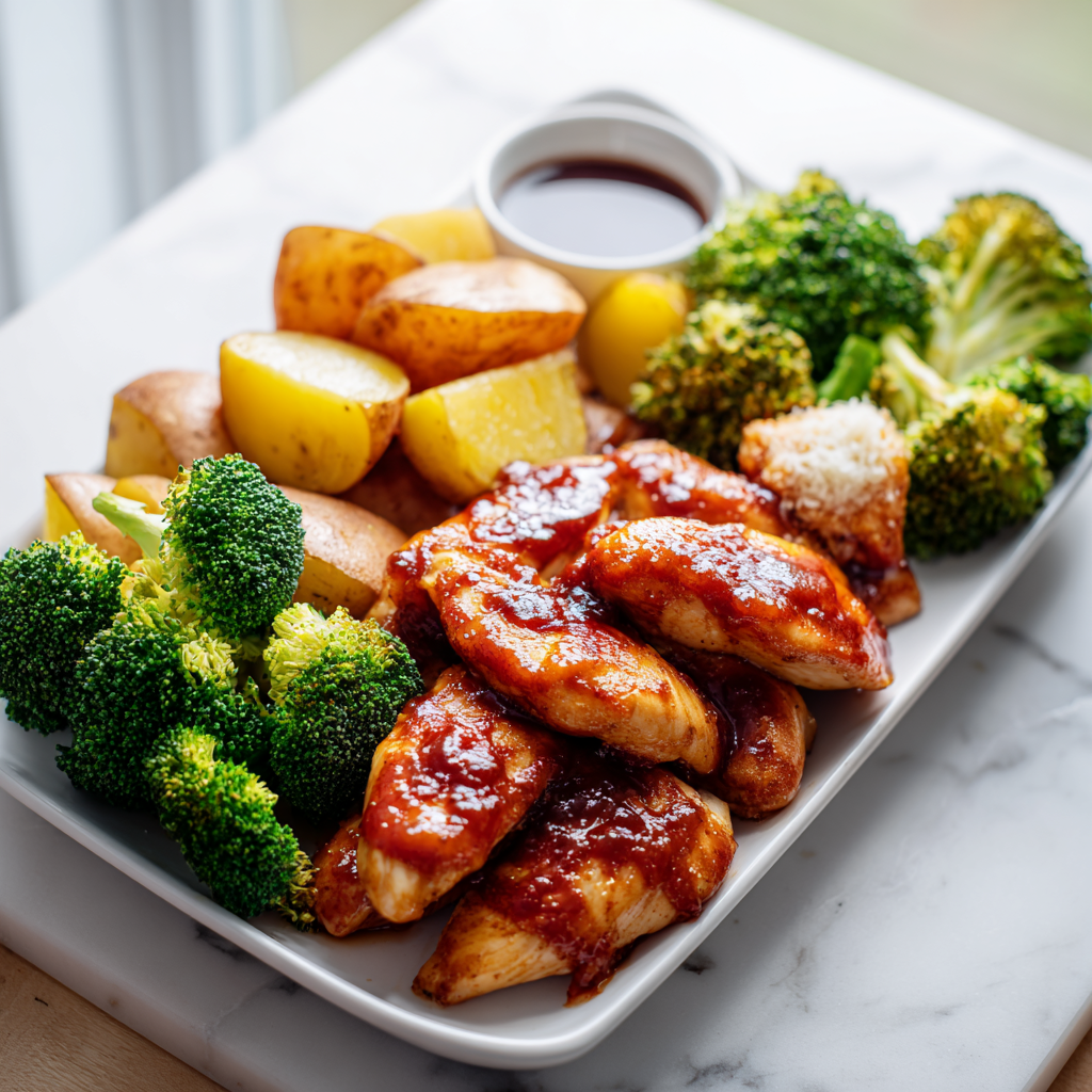 sheet pan bbq chicken - main ingredients