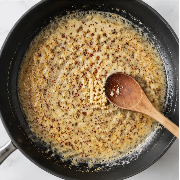 Step 3: Sauté garlic and pepper flakes