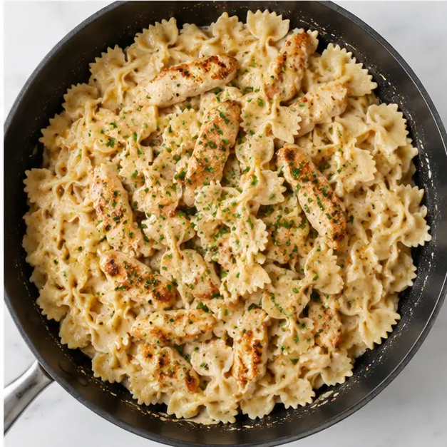 Step 4: Combine pasta and chicken