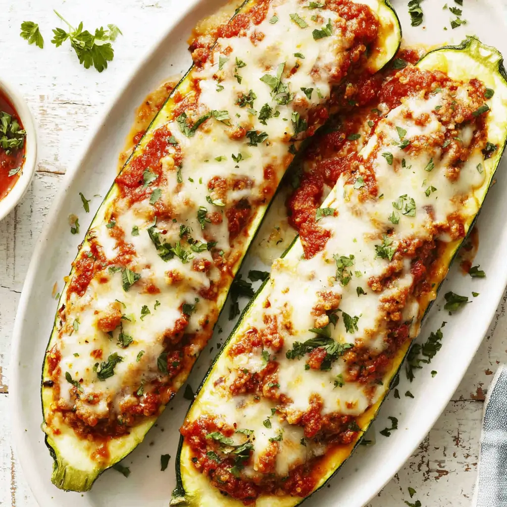 stuffed zucchini boats 602340548
