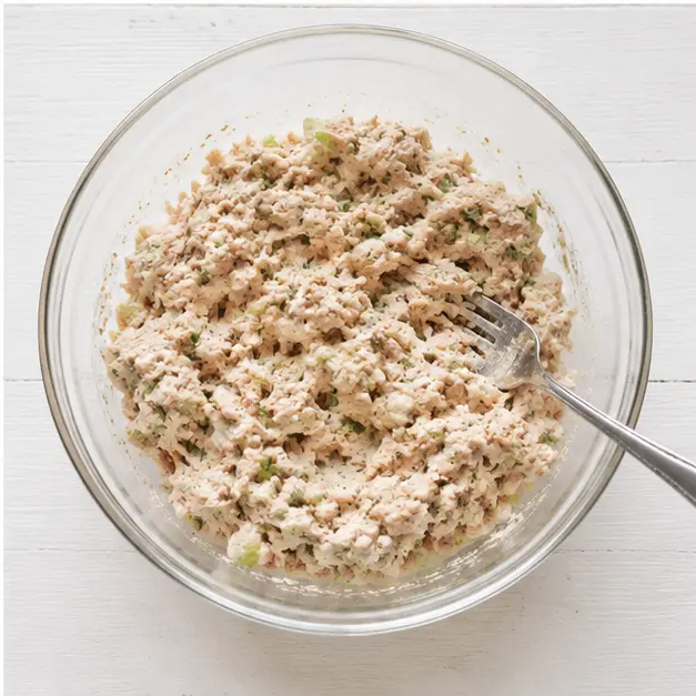 Step 4: Stirring everything together into a creamy salad