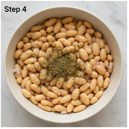 white bean salad - step 4