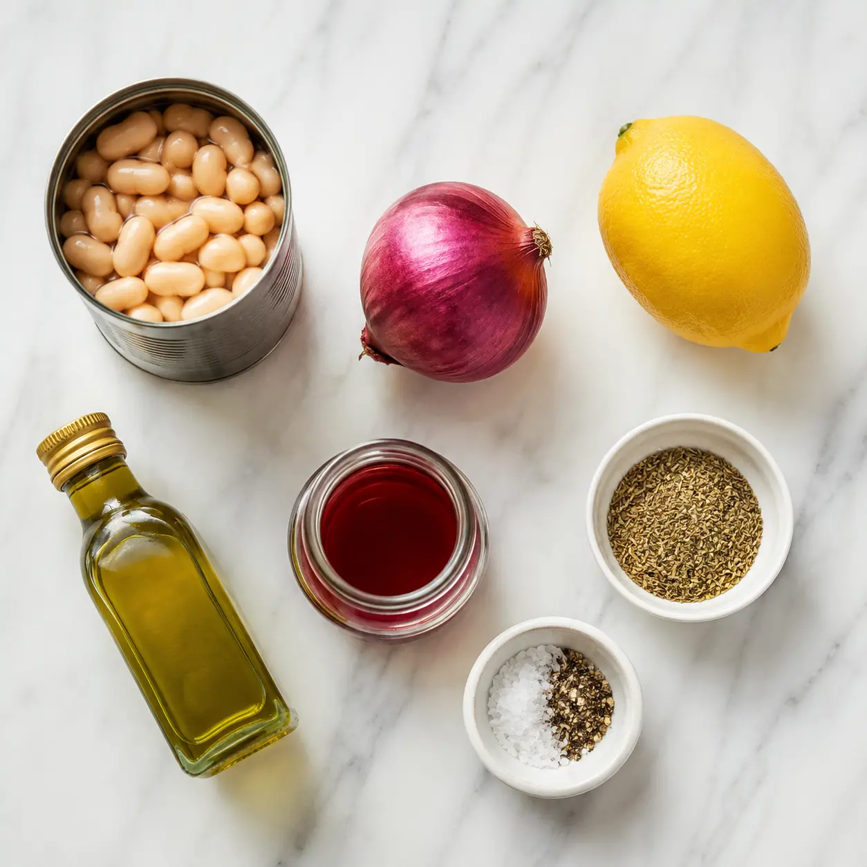 white bean salad - main ingredients