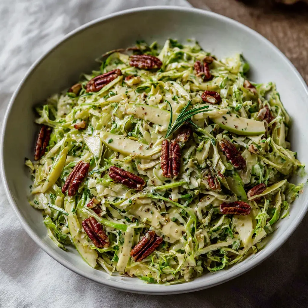 apple brussels sprouts slaw - final presentation