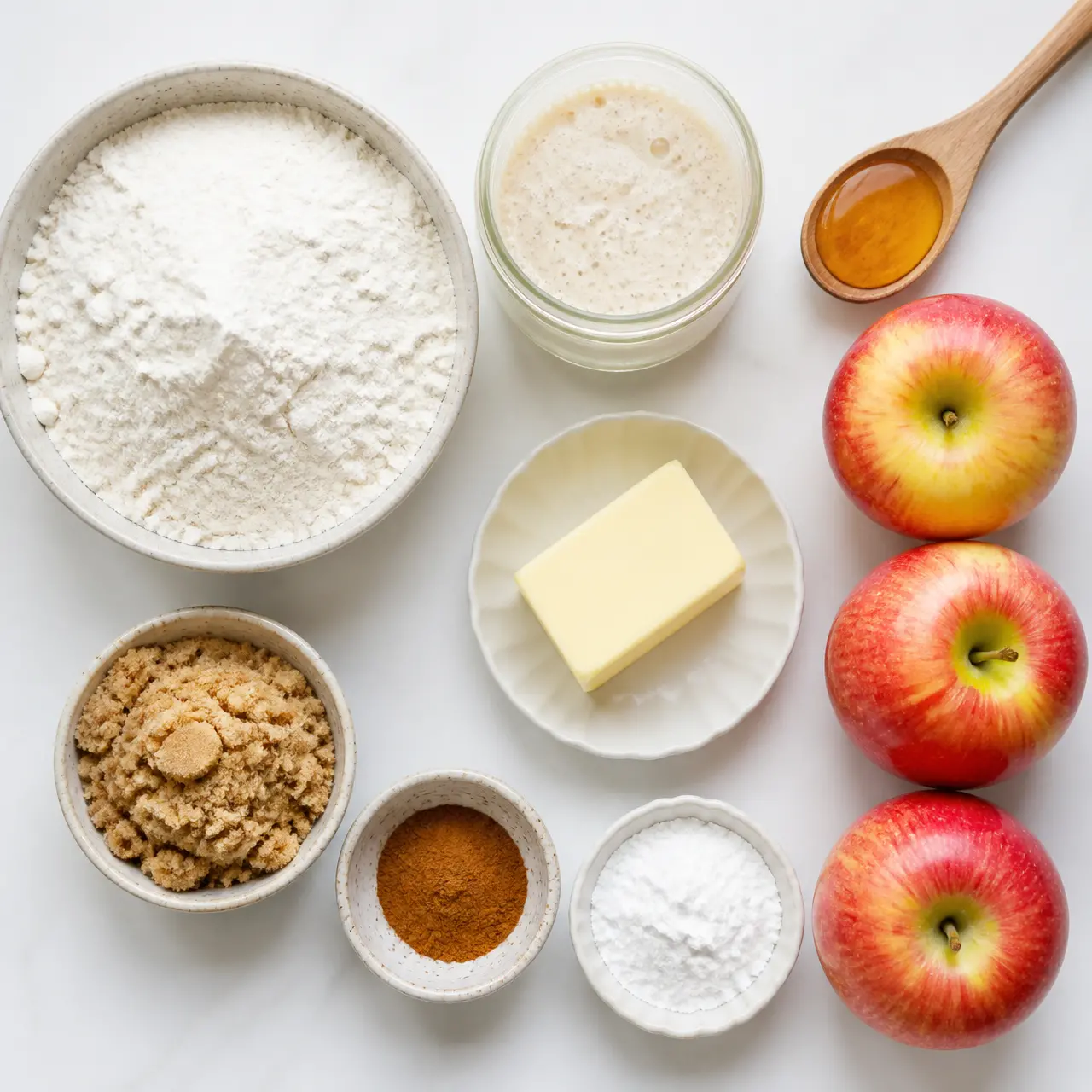 apple fritter focaccia - main ingredients