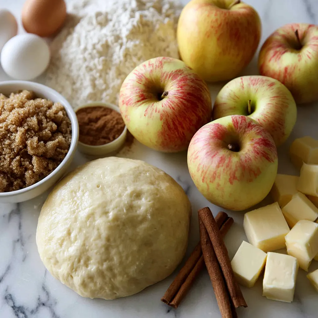 apple pie pizza - main ingredients