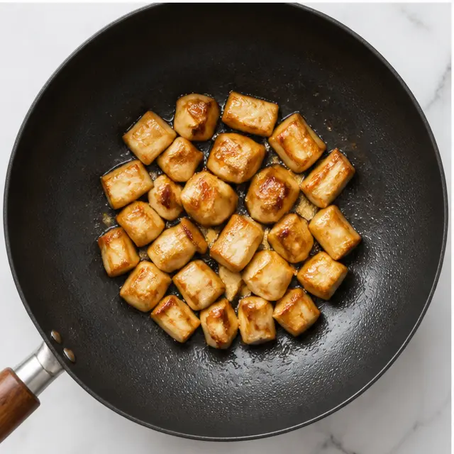 Step 3: The mushrooms get seared with golden brown edges